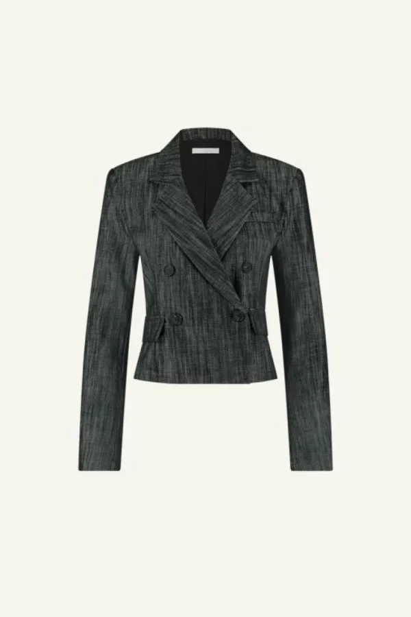 adina twill blazer | jet black-By bar New