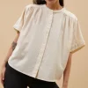 alex rib blouse | off white-By bar Cheap