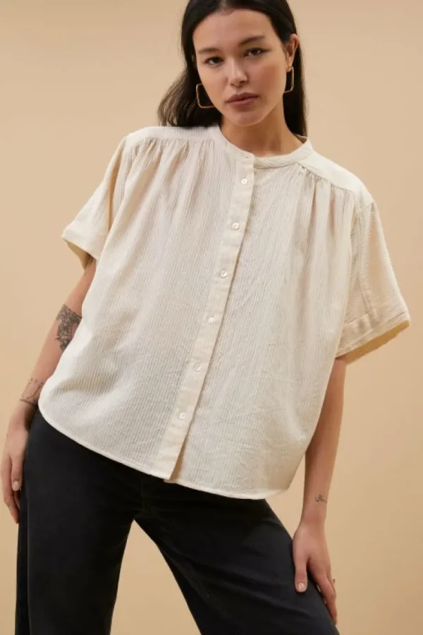 alex rib blouse | off white-By bar Cheap