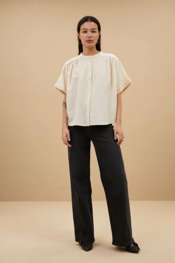 alex rib blouse | off white-By bar Cheap