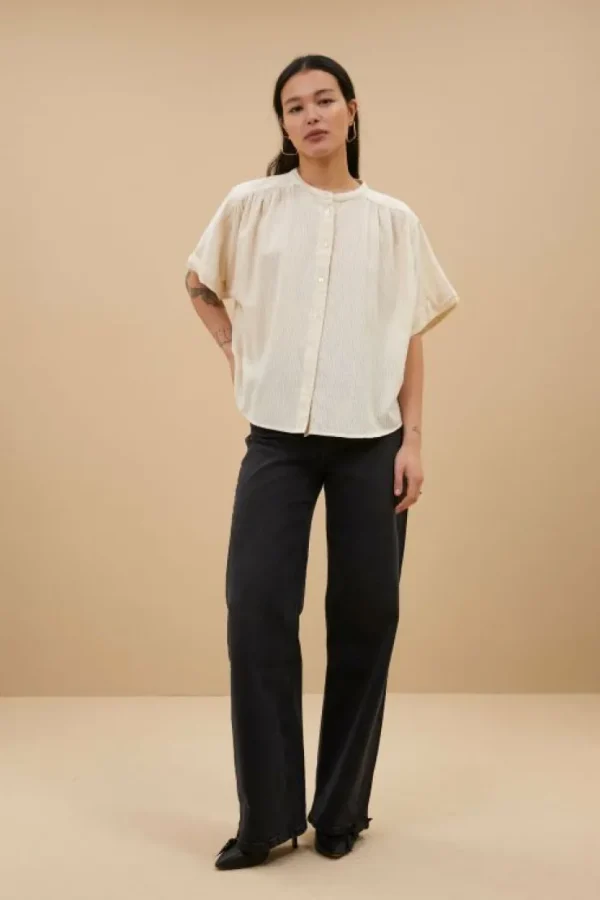 alex rib blouse | off white-By bar Cheap