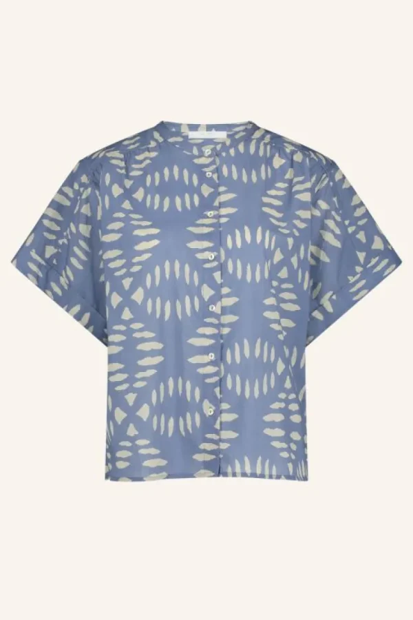 amber indigo blouse | blue indigo print-By bar Best Sale