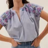 amie embroidery blouse | indi grey-By bar Fashion