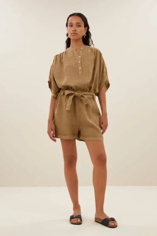 axel linen blouse | khaki-By bar Outlet