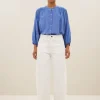 becky athia blouse | sapphire blue-By bar Clearance