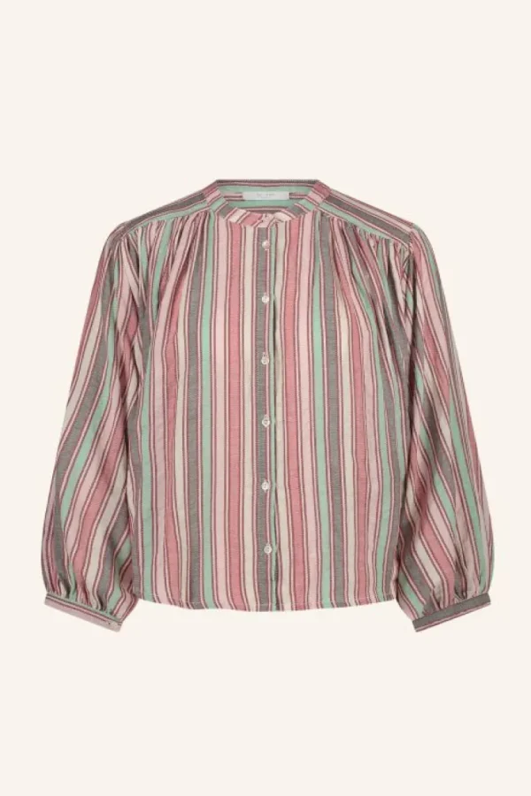 becky multi stripe athia blouse | multi stripe-By bar Fashion