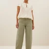 begum poplin GD pants | seagrass-By bar Sale