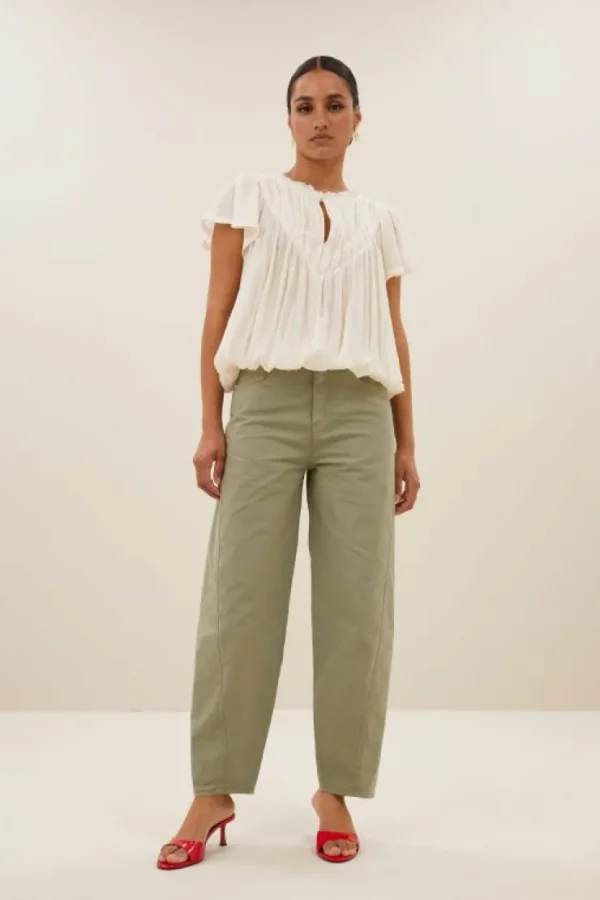 begum poplin GD pants | seagrass-By bar Sale