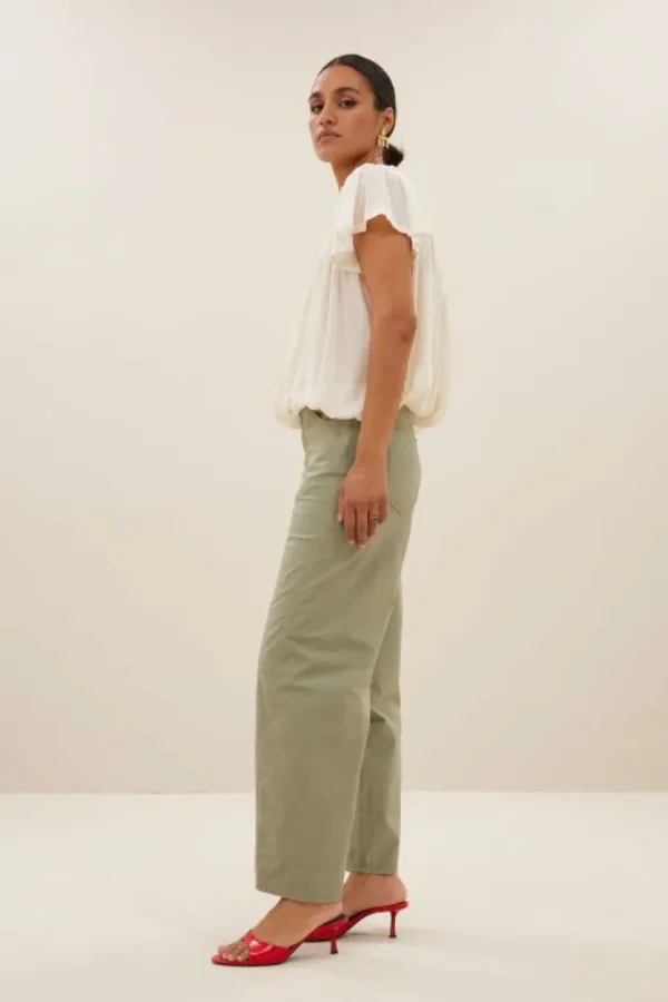 begum poplin GD pants | seagrass-By bar Sale