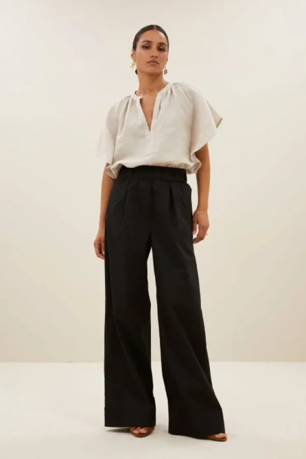 benji poplin pants | black-By bar Fashion