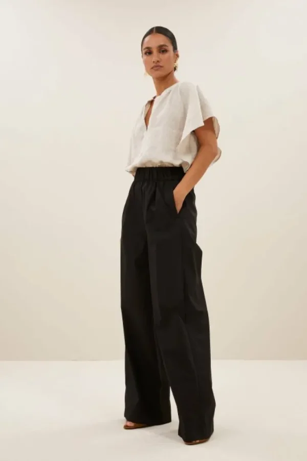 benji poplin pants | black-By bar Fashion