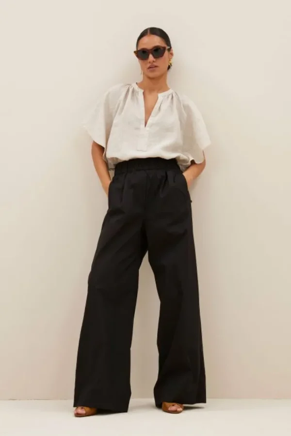 benji poplin pants | black-By bar Fashion