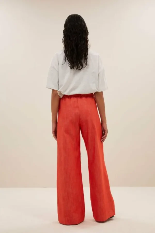 benji twill pants | poppy red-By bar Discount