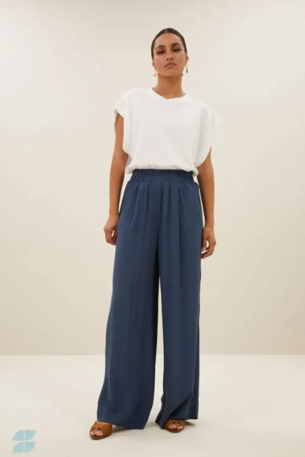 benji viscose pants | opal blue-By bar Flash Sale