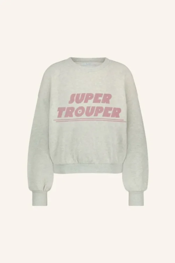 bibi trouper sweater | light grey melee-By bar Flash Sale