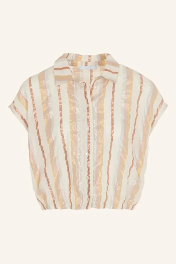 bieke gloss stripe blouse | pastel gloss stripe-By bar Outlet