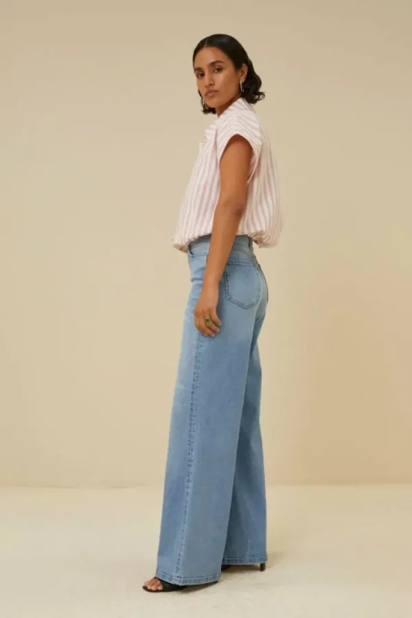bieke linen stripe blouse | -By bar Store