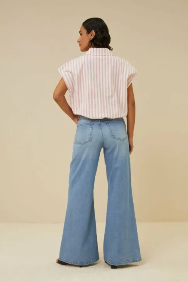 bieke linen stripe blouse | -By bar Store