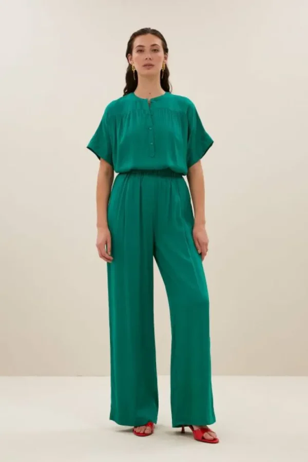 bo dobby blouse | bright green-By bar Online