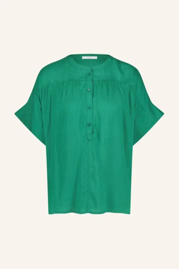 bo dobby blouse | bright green-By bar Online