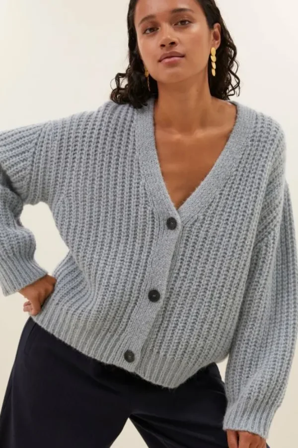 bobbi cardigan | steel blue-By bar Shop