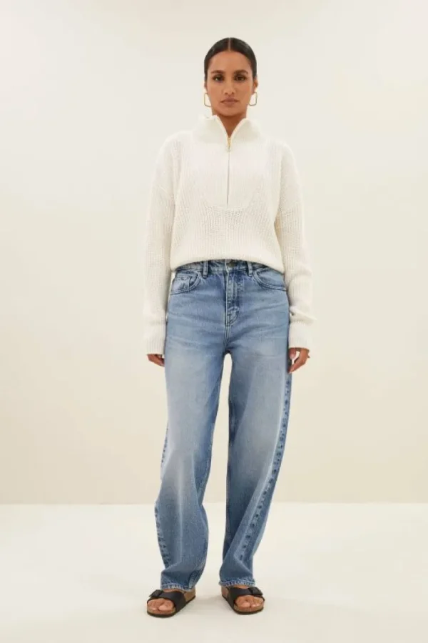 boxy beau cotton pullover | off white-By bar Cheap