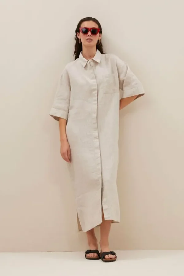 bruno linen dress | linen-By bar Discount