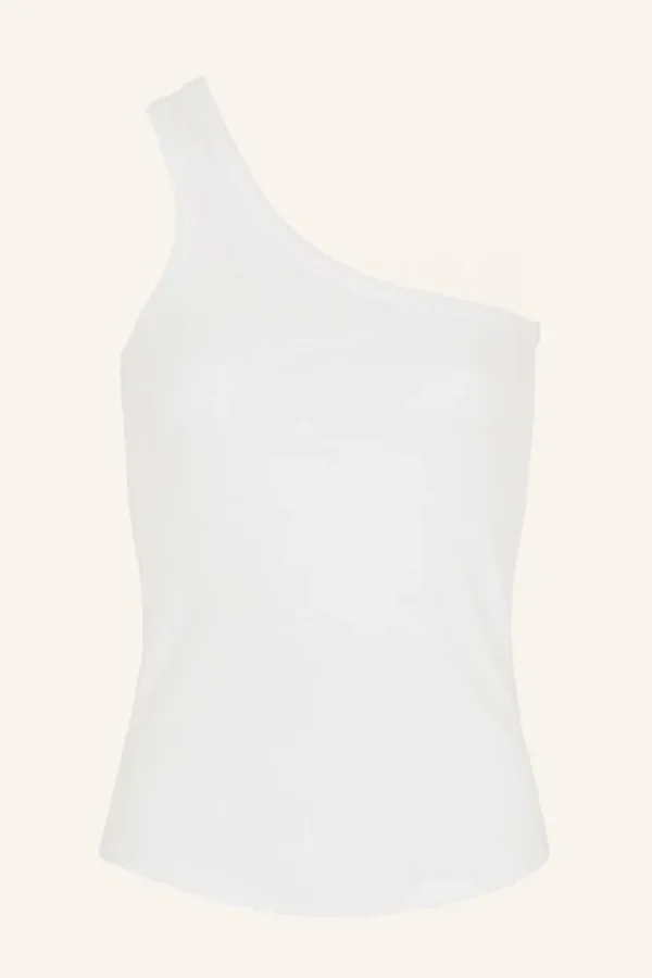 charly one shoulder top | off white-By bar Clearance