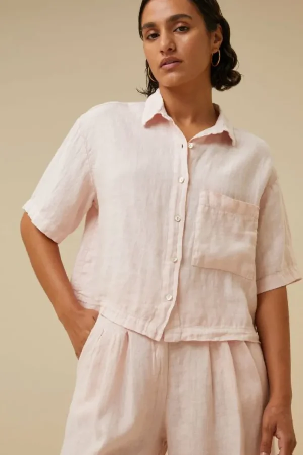 cris linen blouse | cipria pink-By bar Discount