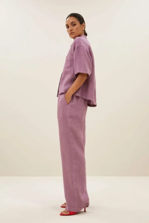 cris linen blouse | lavender-By bar Fashion