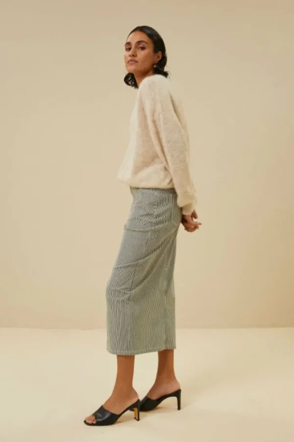 elba stripe skirt | jet black-By bar Store