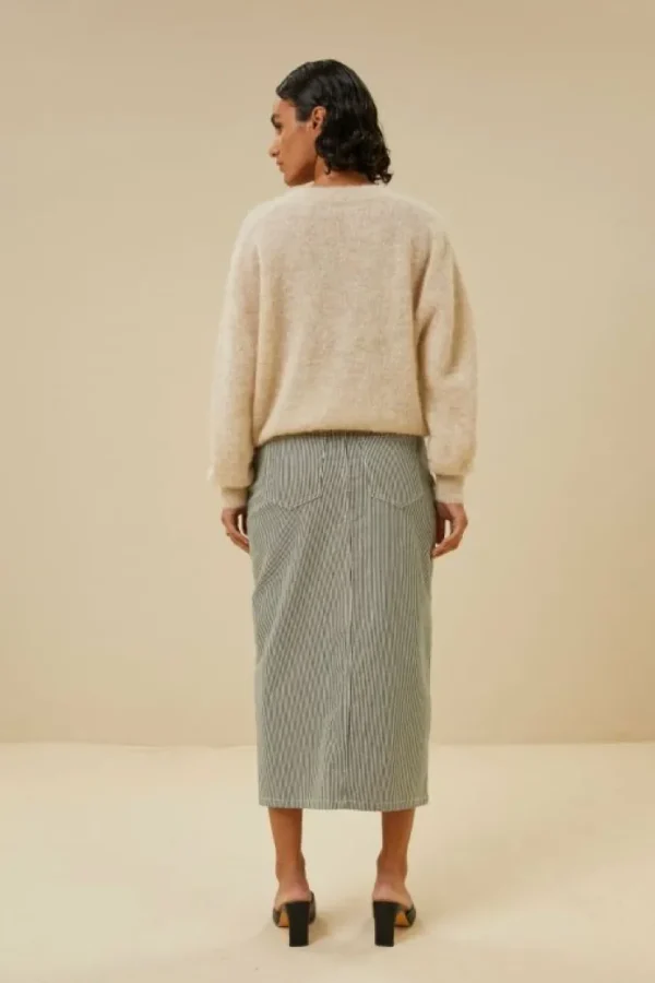 elba stripe skirt | jet black-By bar Store