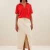 elba twill skirt | raw white-By bar Discount