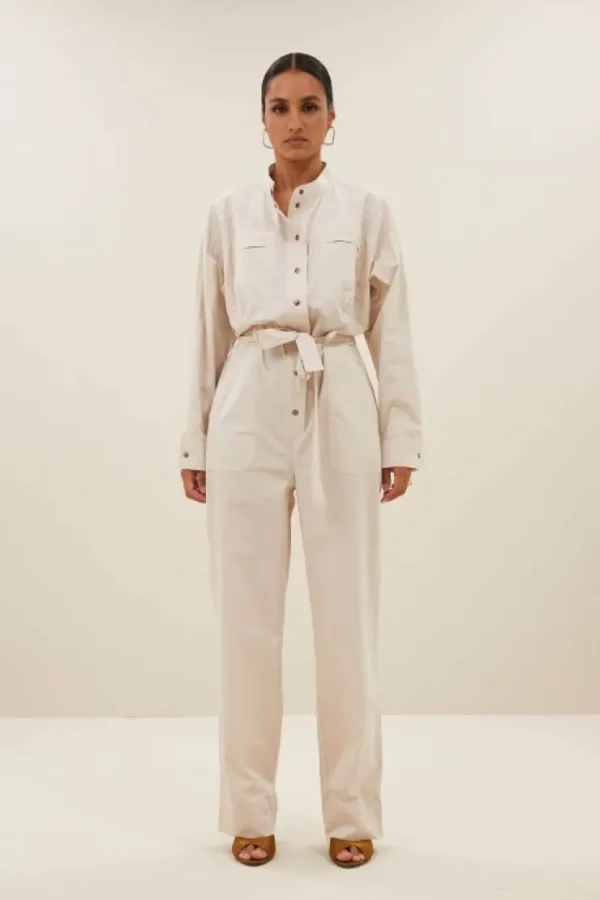 esra poplin suit | almond-By bar Flash Sale