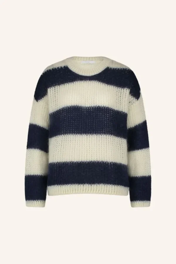 evi stripe pullover | midnight big stripe-By bar Hot