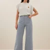 femme stripe pants | blue milky stripe-By bar Outlet