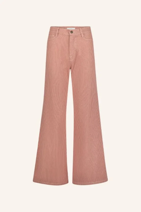 femme stripe pants | red milky stripe-By bar Cheap