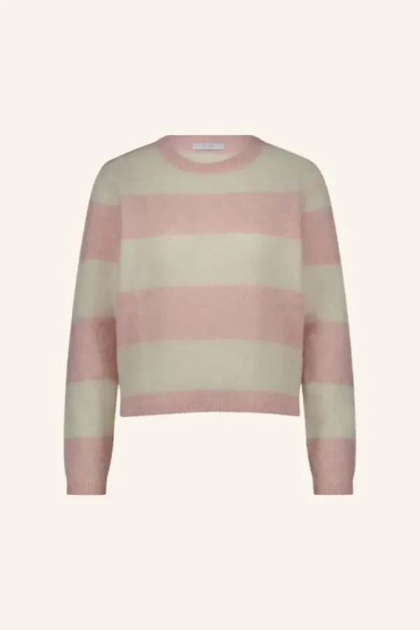 gwen big stripe pullover | pink big stripe-By bar Hot