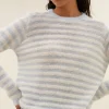 gwen thin stripe pullover | blue thin stripe-By bar Cheap