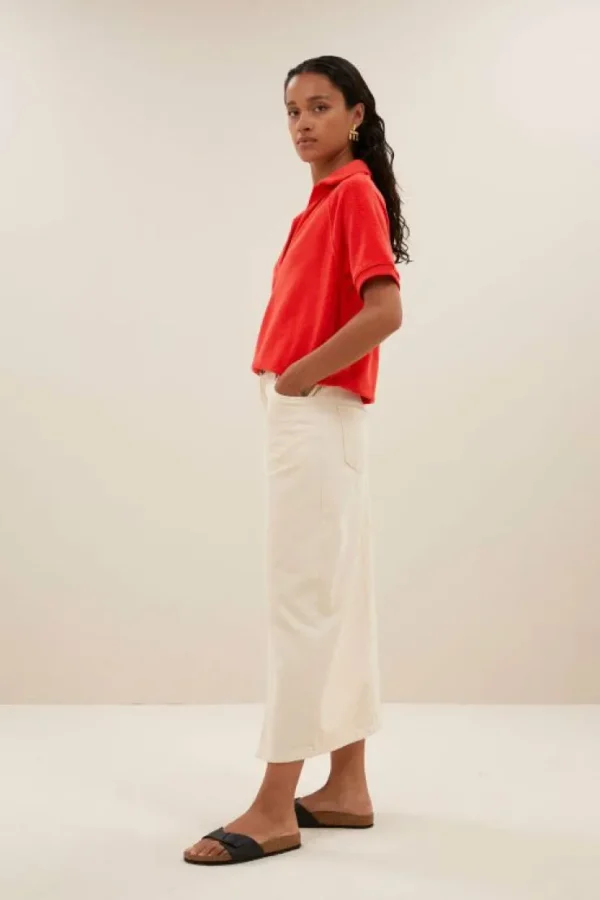 harper slub top | poppy red-By bar Best