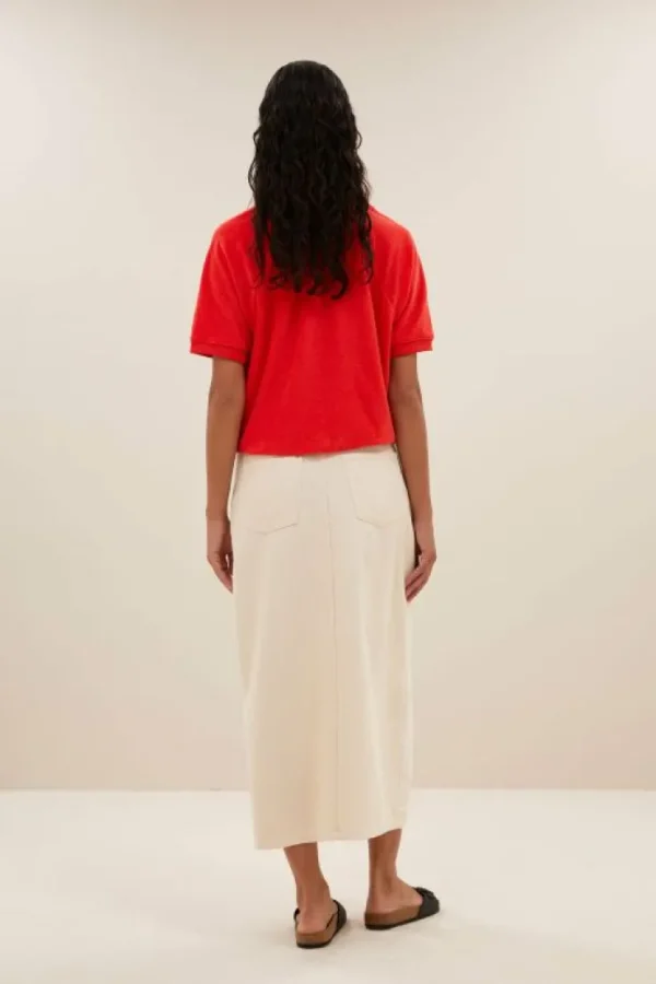 harper slub top | poppy red-By bar Best