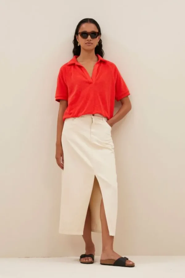 harper slub top | poppy red-By bar Best