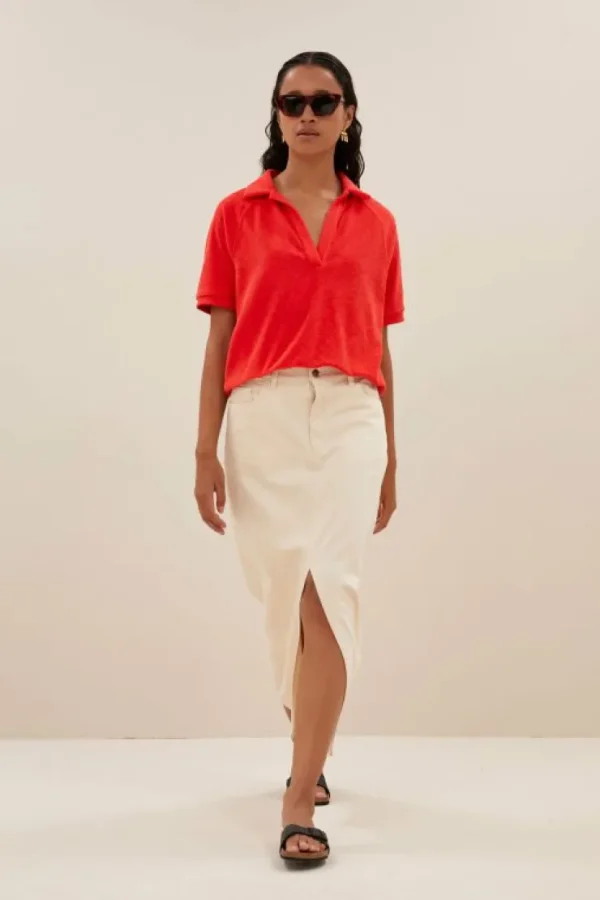harper slub top | poppy red-By bar Best