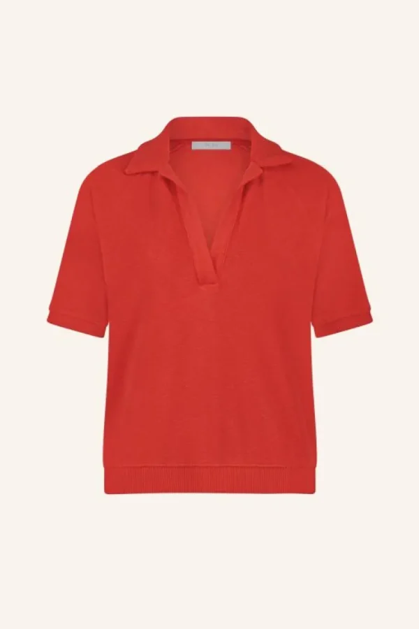 harper slub top | poppy red-By bar Best