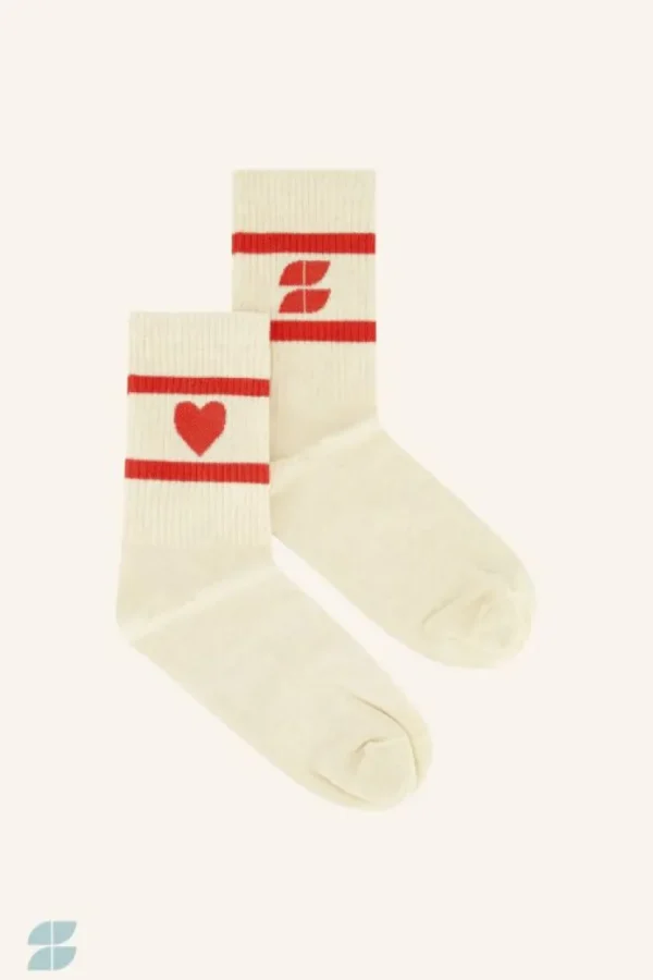 heart socks | poppy red-By bar Fashion