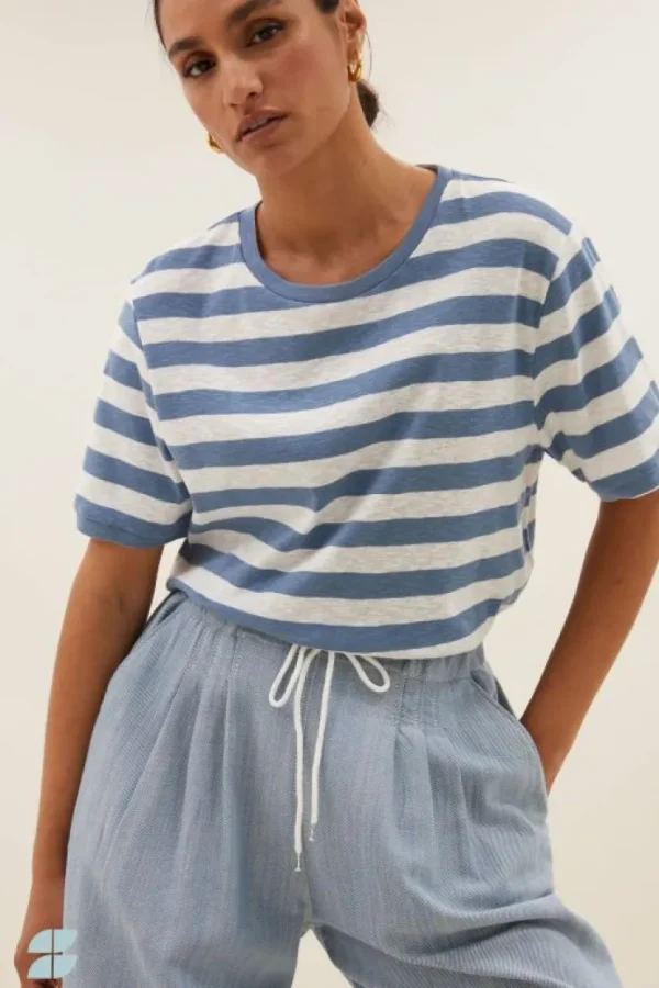 hope big stripe top | blue flame stripe-By bar Shop