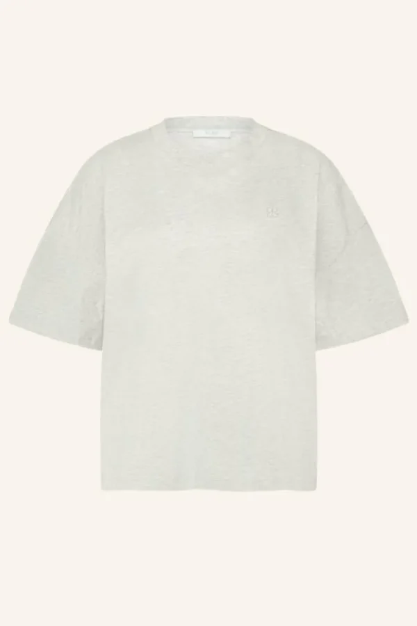 jade logo t shirt | light grey melee-By bar Flash Sale