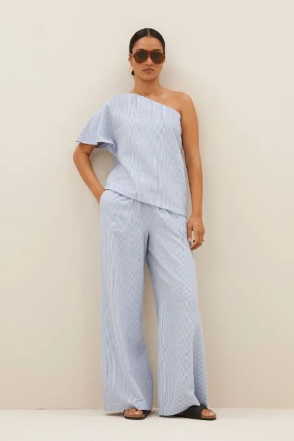 joe stripe blouse | blue seer stripe-By bar Hot