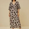 juta cheetah dress | cheetas print-By bar Flash Sale