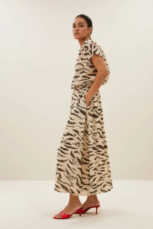 juta zebra skirt | sand zebra print-By bar Discount